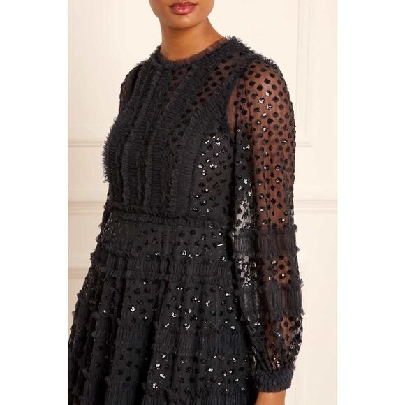 Needle & Thread Dot Shimmer Ankle Gown Navy UK8/US4 - Picture 5 of 12